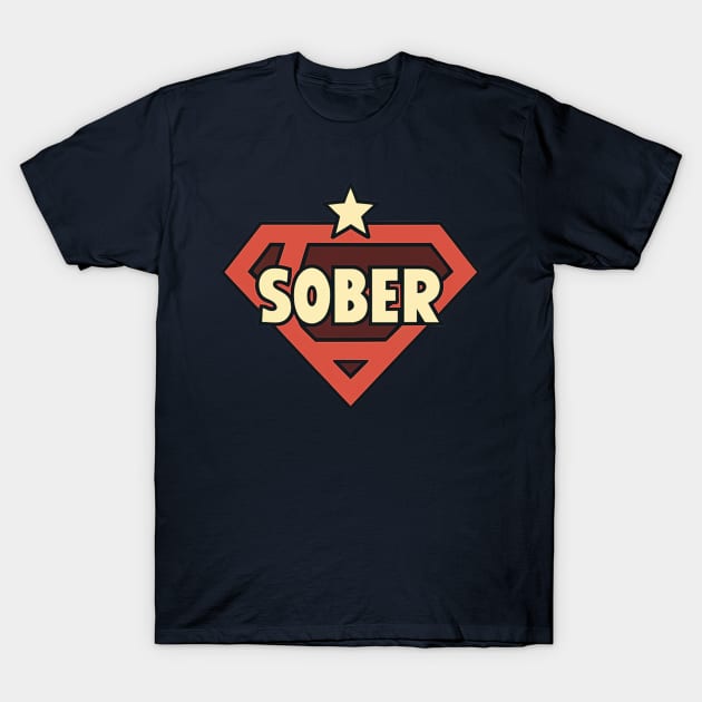 Sober Superhero T-Shirt by SOS@ddicted